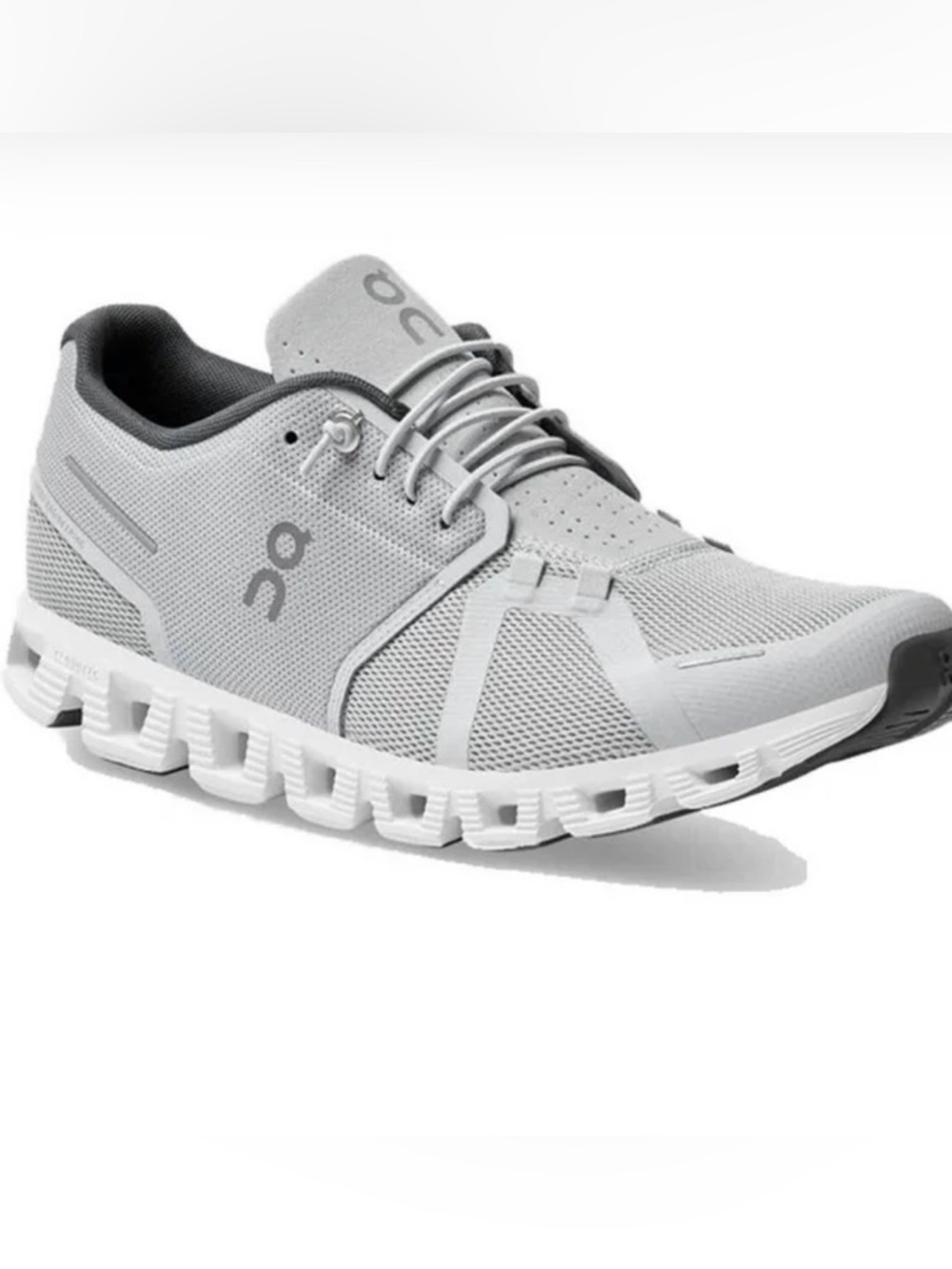 On Running Men’s Lightweight Running Shoe in Light Gray and White